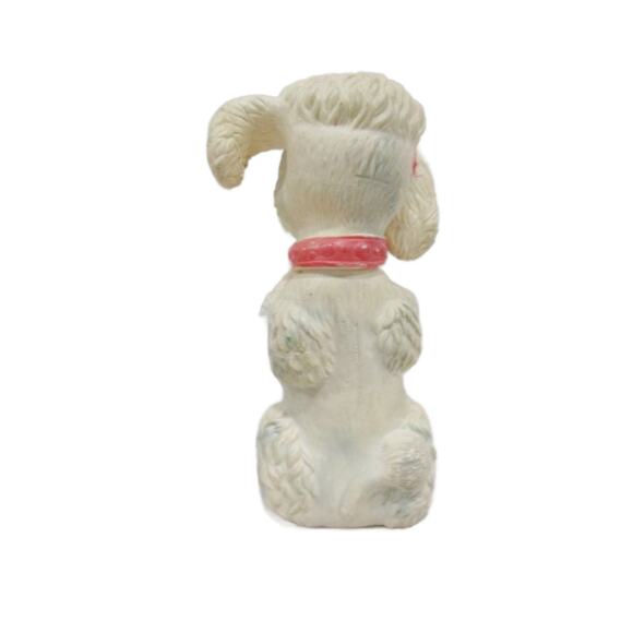 Vintage Edward Mobley Squeak Toy Begging Poodle Dog 1960s Sleepy Eyes, 11" Tall - Picture 8 of 9